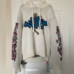 Off-White Graffiti Knit Hoodie Size Medium